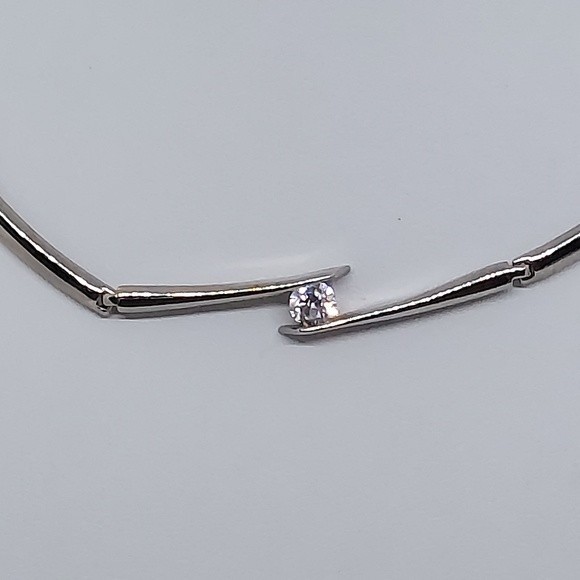Silver tone crystal choker necklace‎ - Picture 2 of 4